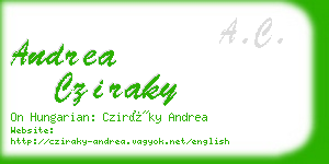 andrea cziraky business card